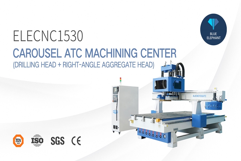 elecnc 1530 carousel atc machining center with drilling head_